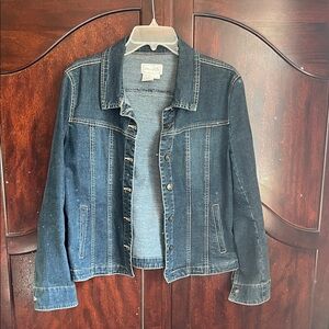 Live a Little Women’s Denim Blue Jean Jacket Button-Up Size Large